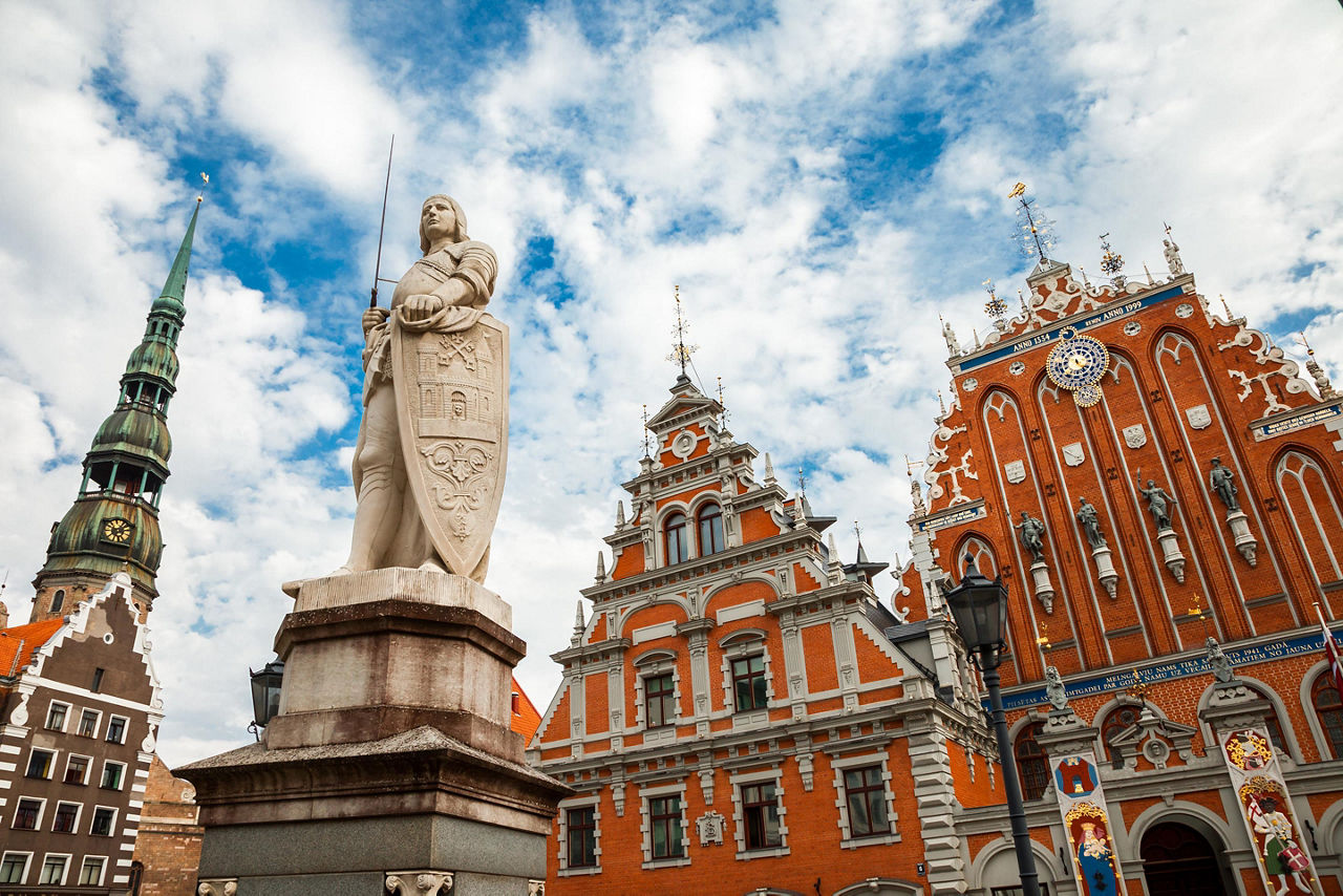 Riga, Latvia, House of Blackheads Statue
