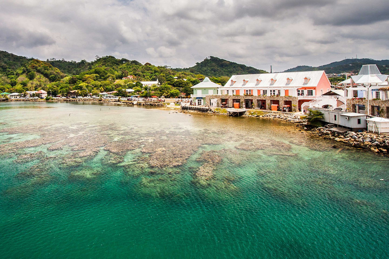 View of the Coast Port, Roatan, Honduras