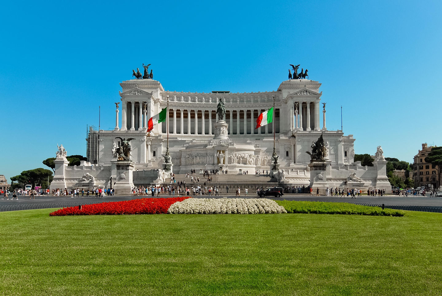 Altare della Patria above Rome's skyline. - Rome, Italy