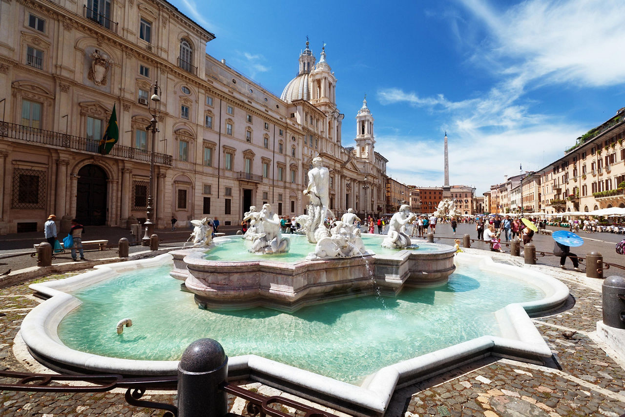 A fountain in Piazza Navona  in Italy