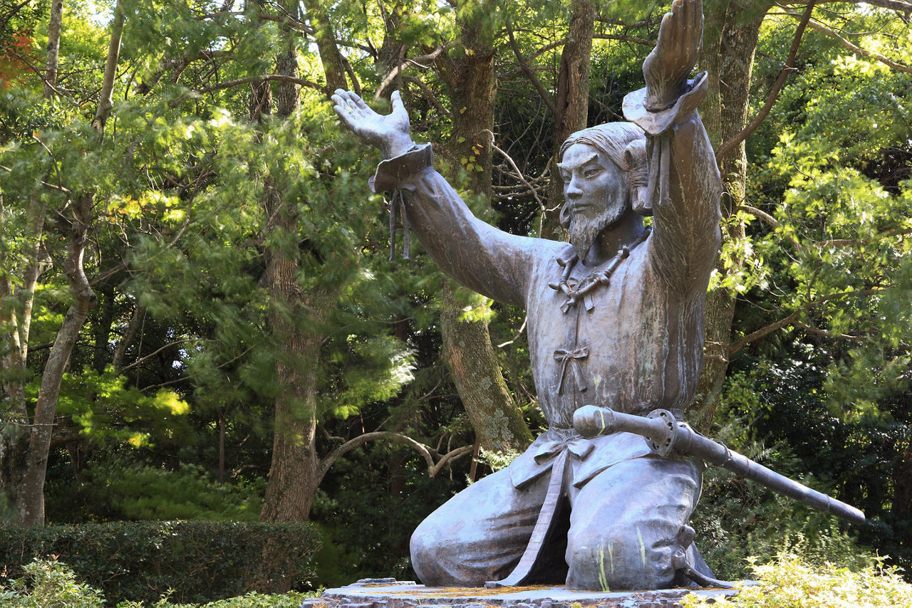 Statue of Okuninushi in Izumo Taisha grand shrine in Sakaiminato, Japan
