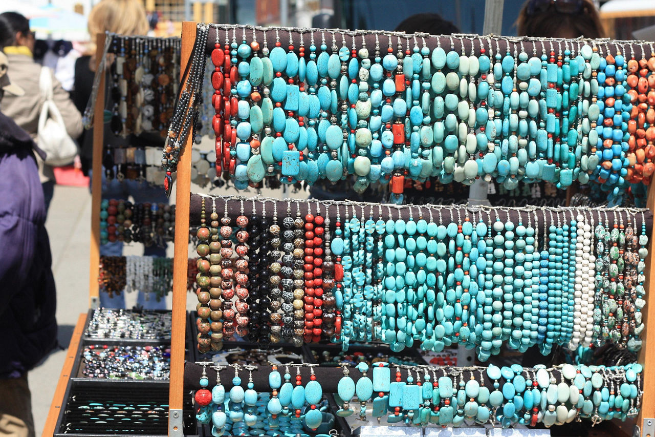 Turquoise jewelry in Union Square, San Francisco, California