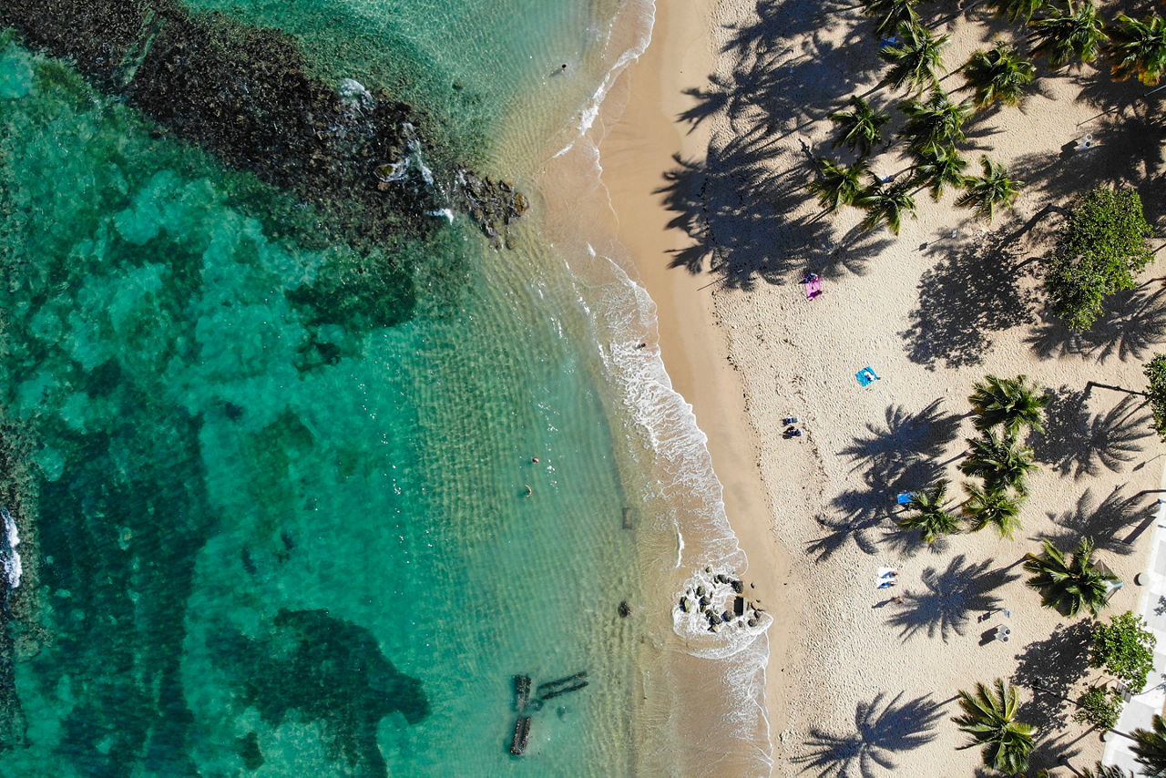 El Escambron beach seen from above, Puerto Rico