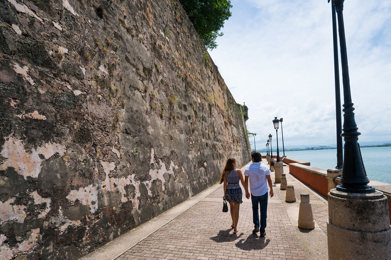 Couple Strolling Fort San Cristobal, San Juan, Puerto Rico