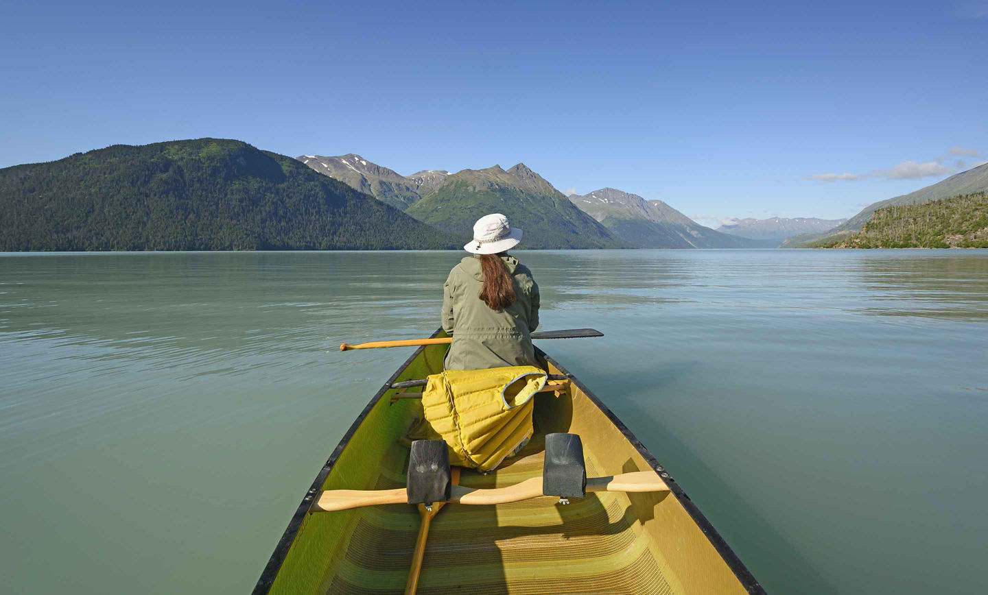 Kayaker exploring Kenai Fjords National Park. - Seward, Alaska