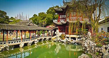 Traditional pavillions in Yuyuan Gardens in Shanghai, China