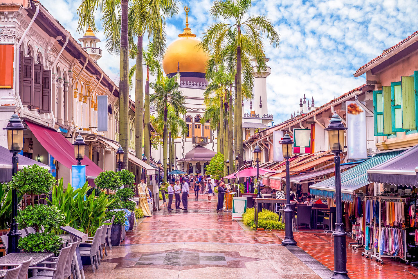 Masjid Sultan rises above a colorful streetscape in Singapore’s Kampong Glam district. - Singapore, Singapore