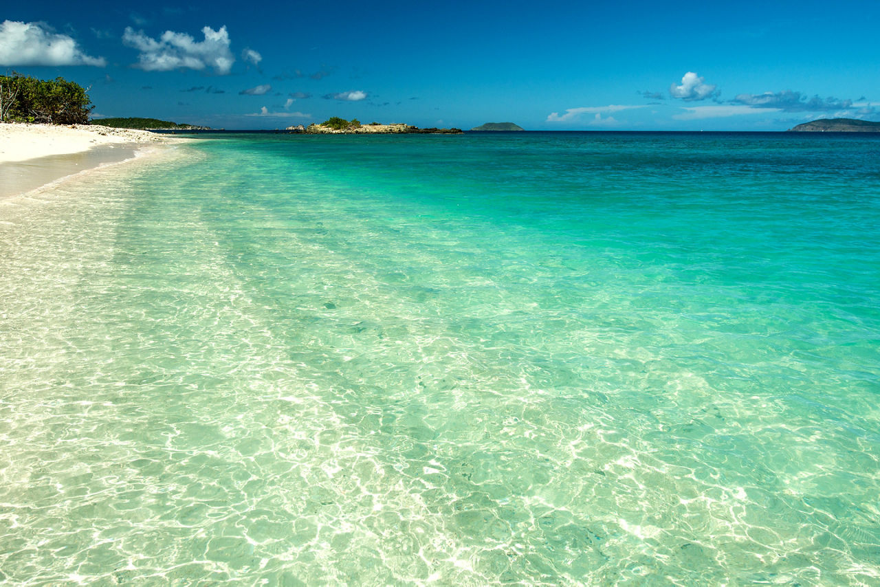 Honeymoon Beach in St. John US Virgin Island. The Caribbean