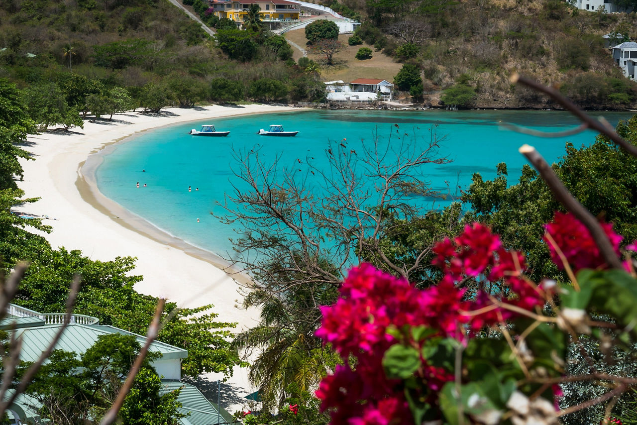 View of the Morne Rouge Beach, In Grenada island