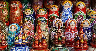 Wooden dolls in St. Petersburg, Russia