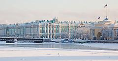 Winter Palace near the Neva River in St. Petersburg, Russia