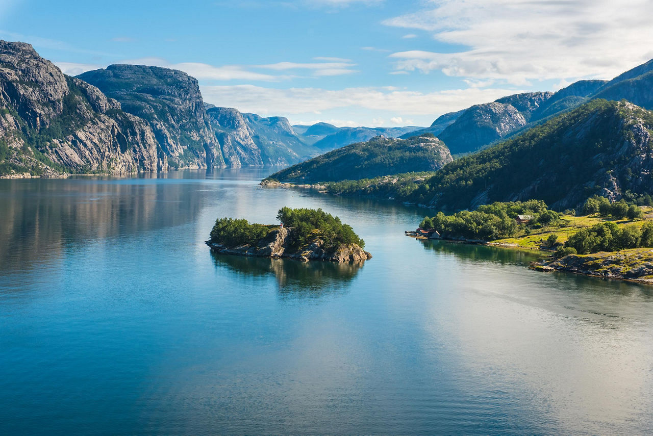 Panoramic view of Lysefjord in Norway