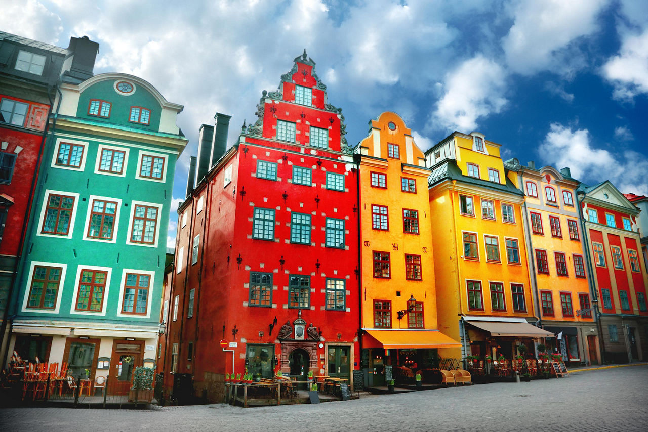 Colorful architecture in Stockholm, Sweden