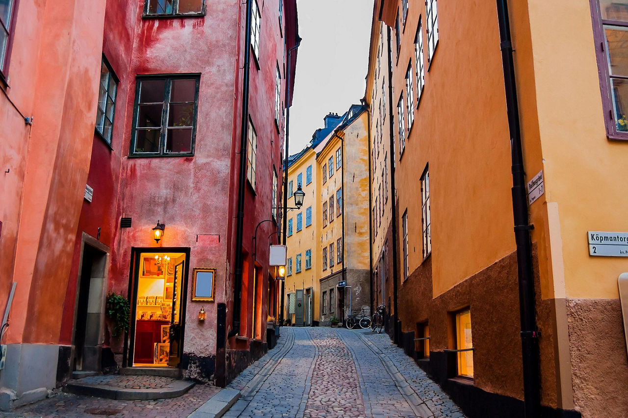 Stockholm, Sweden, Narrow cobblestone street