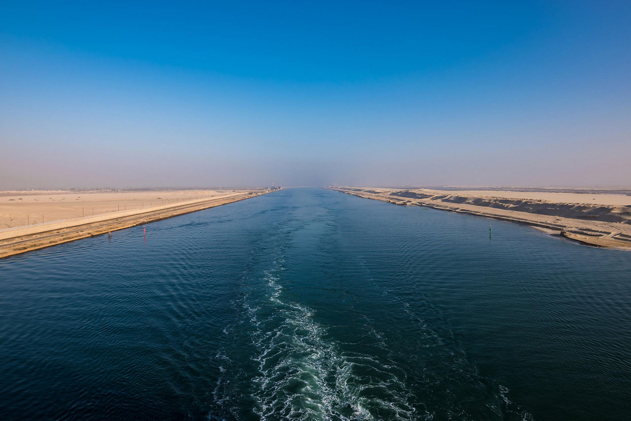 Suez Canal, Egypt Panoramic view