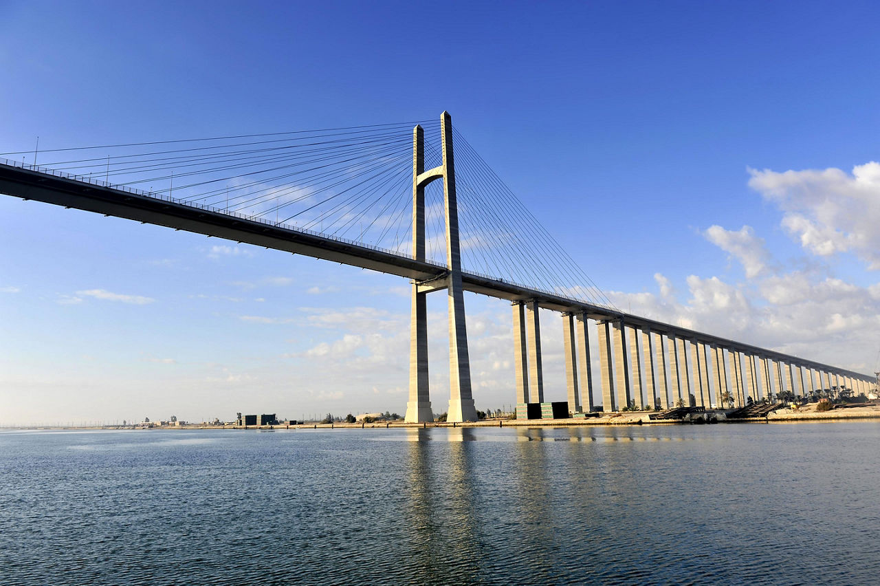 The Suez Canal bridge