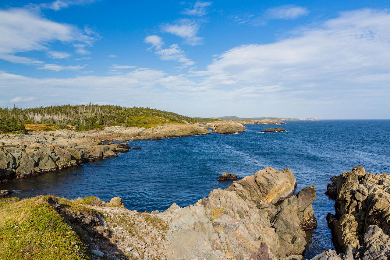 Rocky coastline in Sydney, Nova Scotia