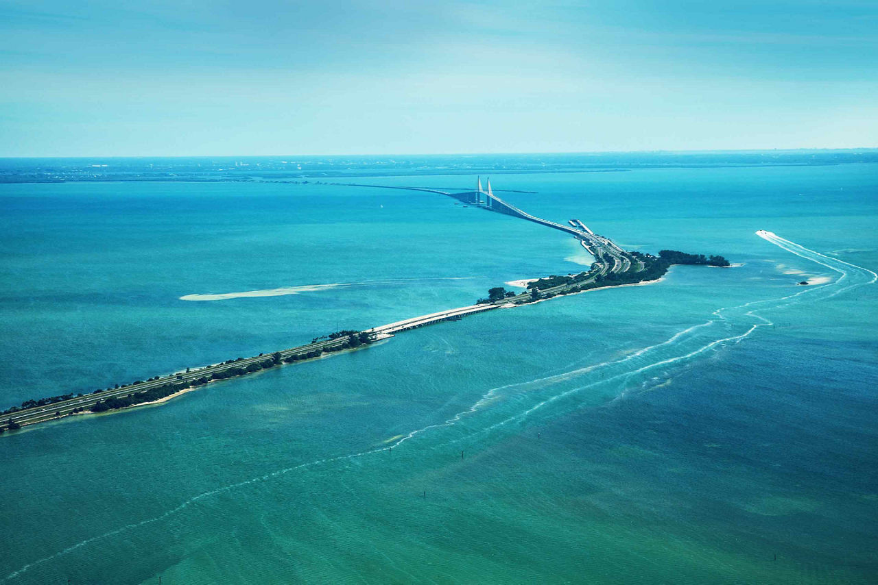 Aerial View of Tampa Bridge, Tampa, Florida