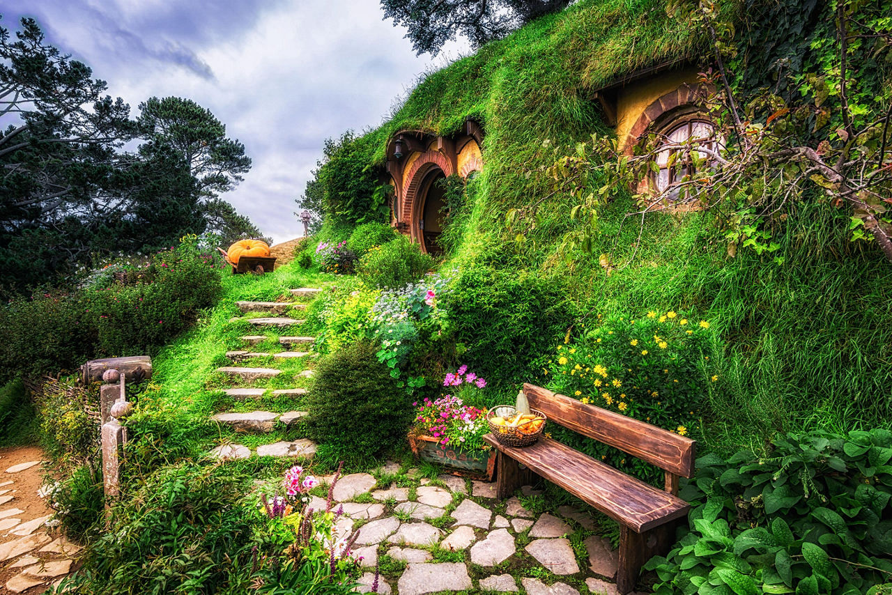 A Hobbit home from a famous movie set