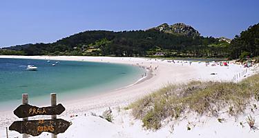 A beach in Cies Islands in Spain