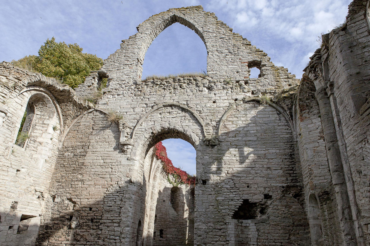 Old ruins of a building in Visby, Sweden