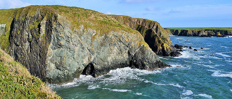 A cliff on the coast of Waterford, Ireland