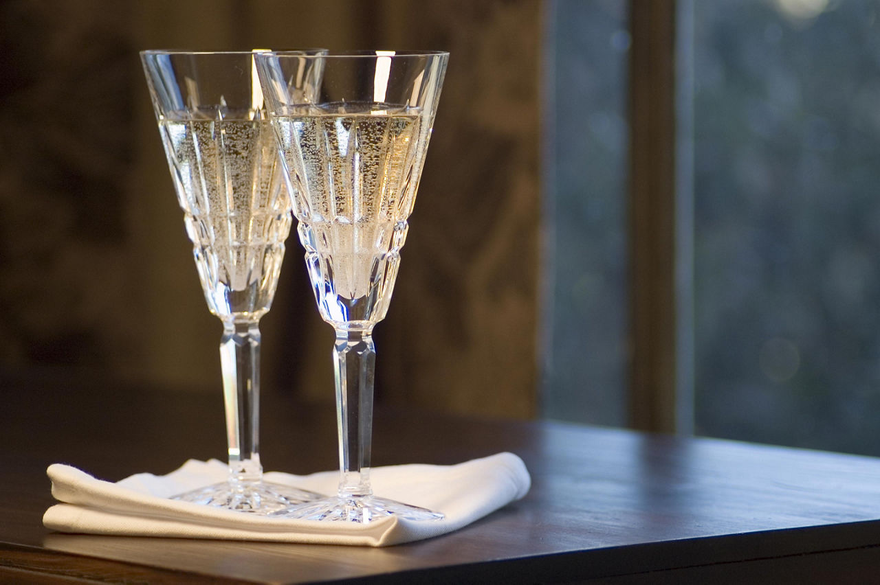 Waterford crystal champagne glasses