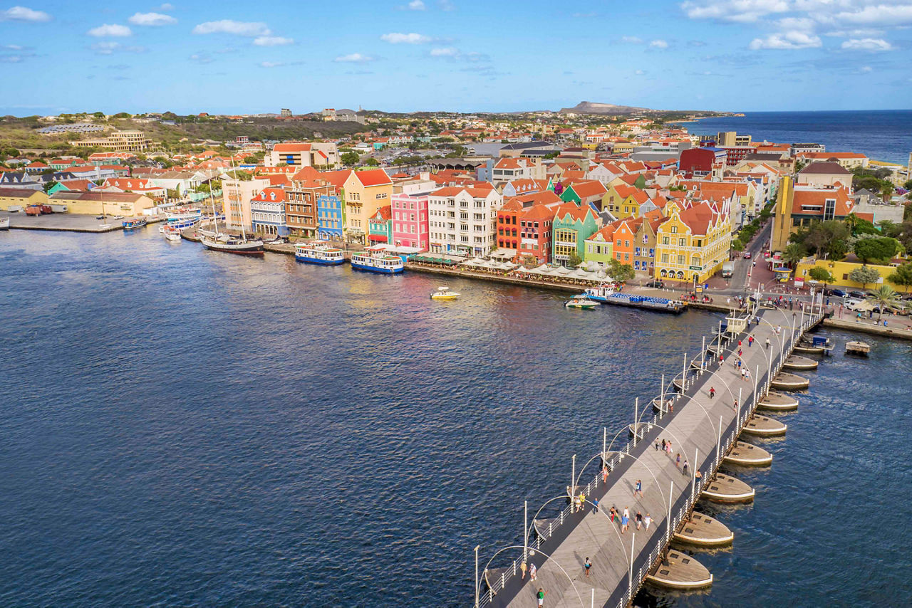 Overhead of Colorful Homes, Willemstad, Curacao
