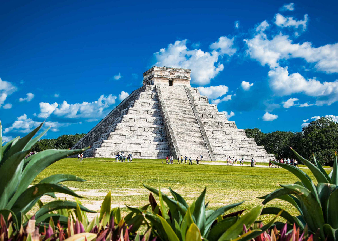 View of Ancient Mayan Ruins Called Chicne Itza, Yucatan, Mexico