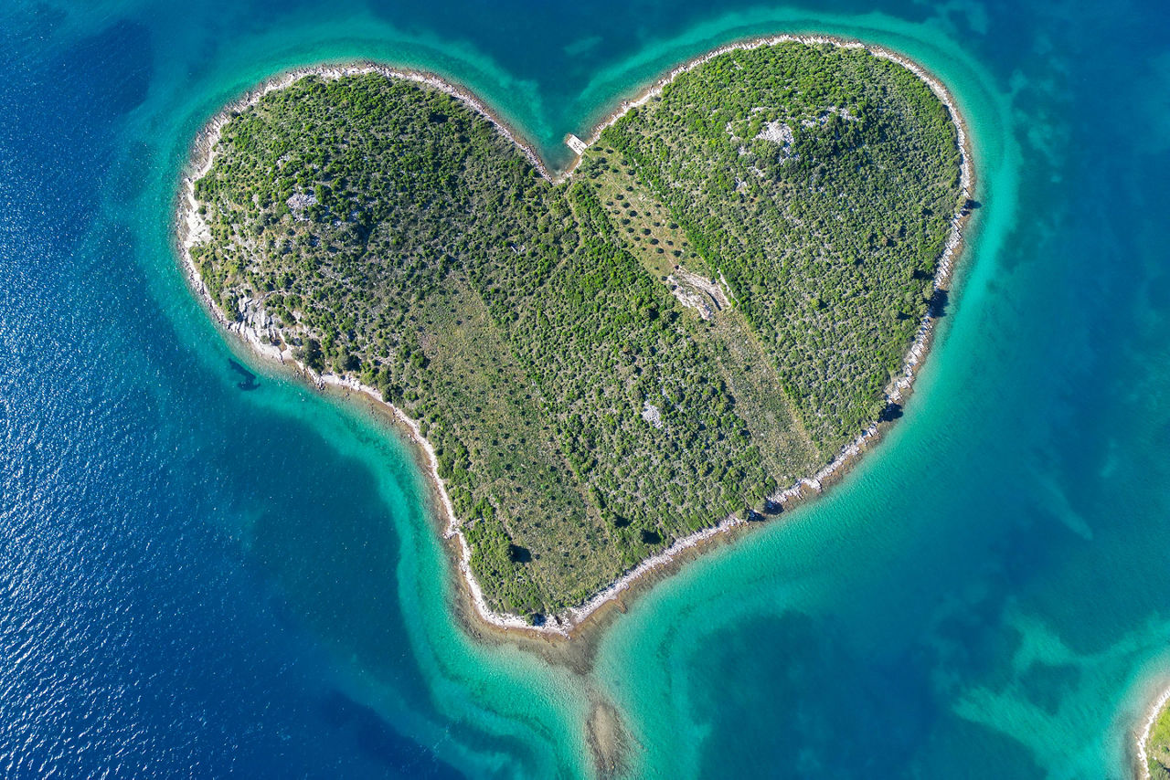 Galešnjak – The Heart-Shaped Island of Love in the Adriatic Sea, Croatia
