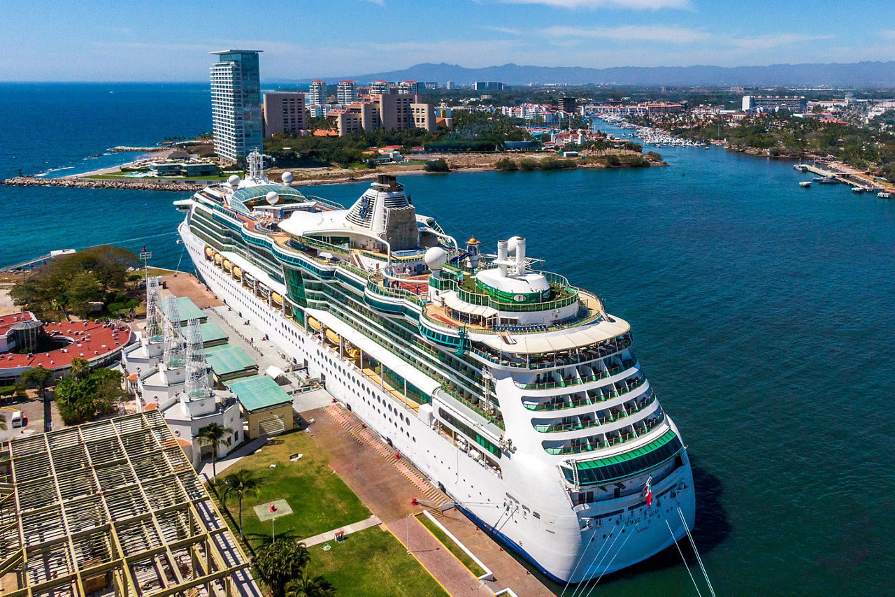 Jewel of the Seas Docked in Puerto Vallarta Close Up 