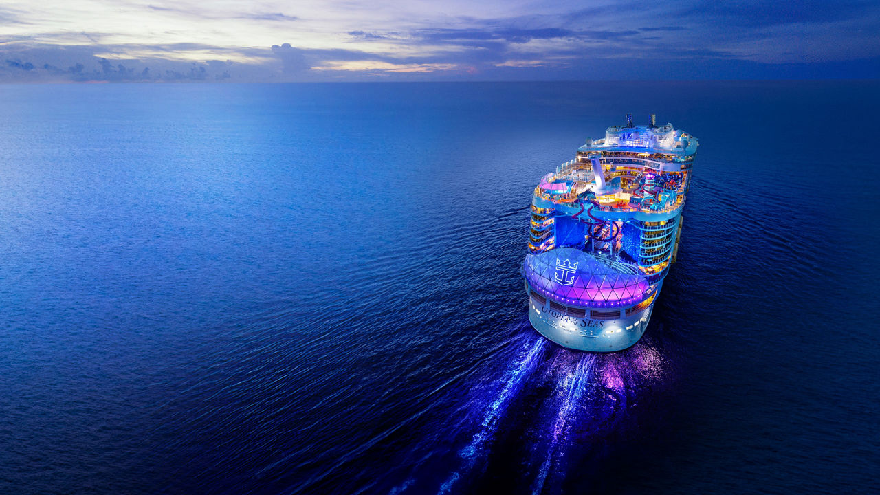 november caribbean cruise deals back aerial view utopia of the seas at night hp jumbotron 1920 1080