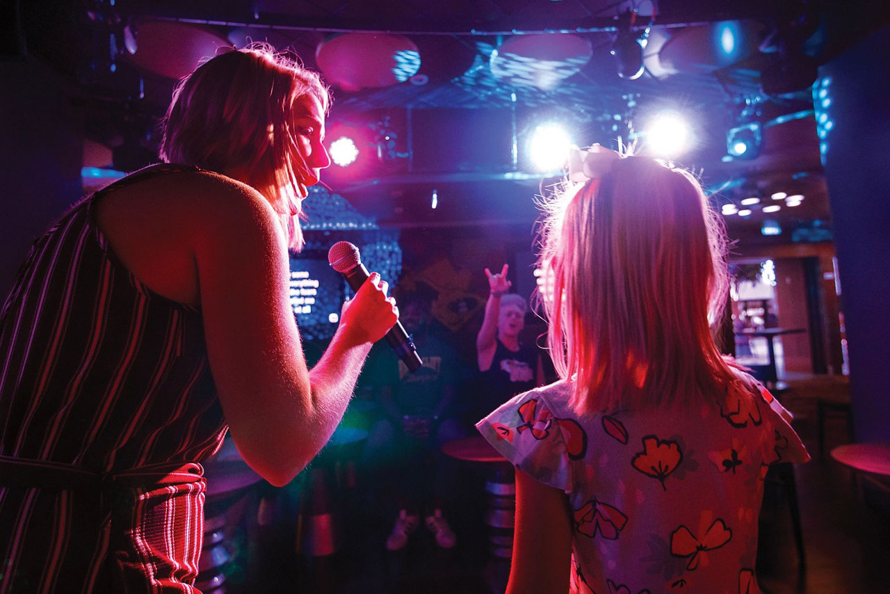 Karaoke Daughter and Mom Singing