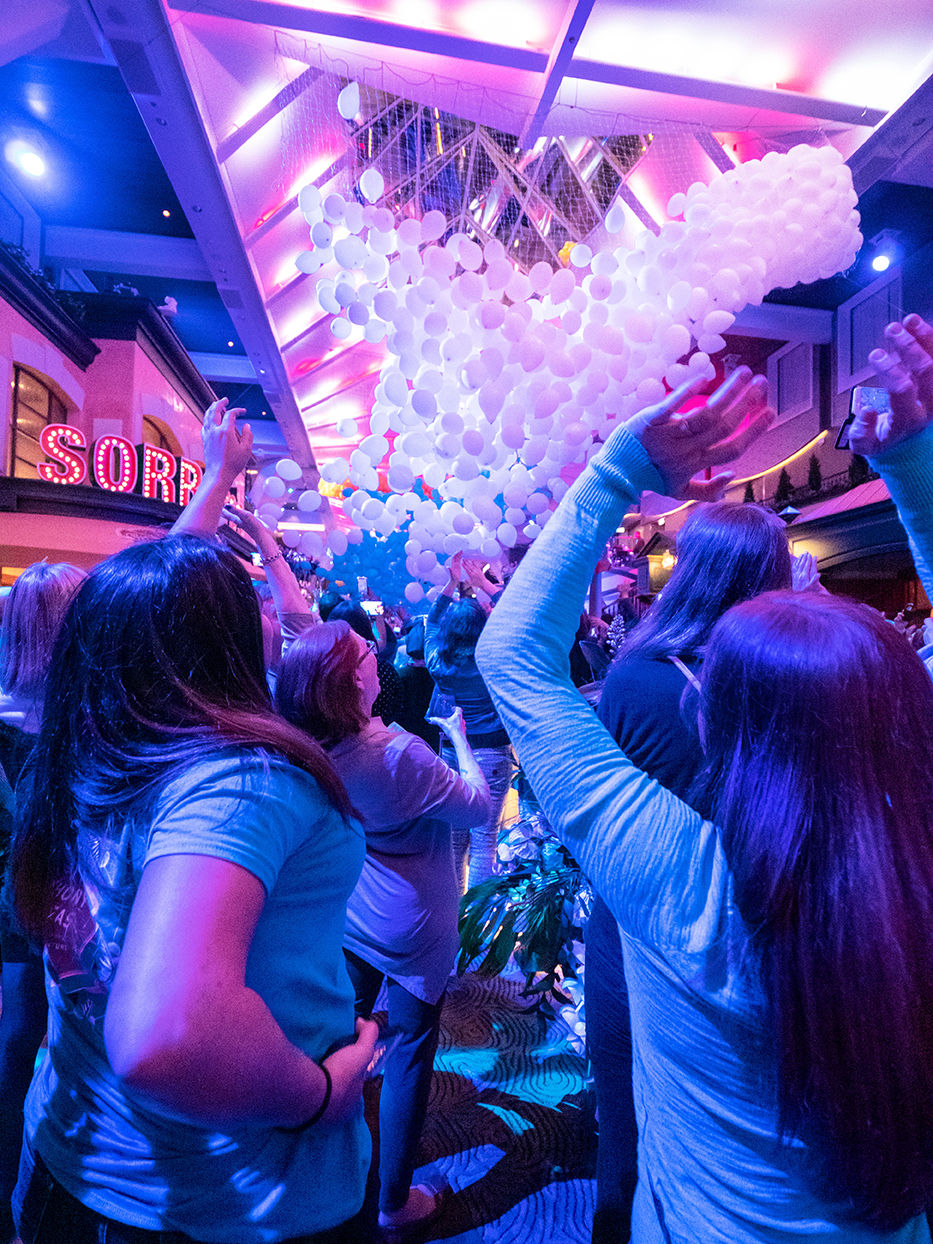Friends Enjoying the Balloon Drop 