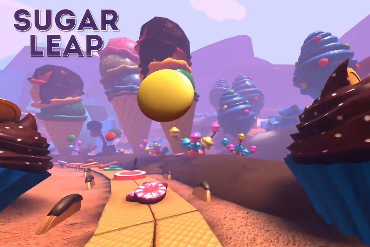 Sky Pad Virtual Reality Sugar Leap Racing Game Screen