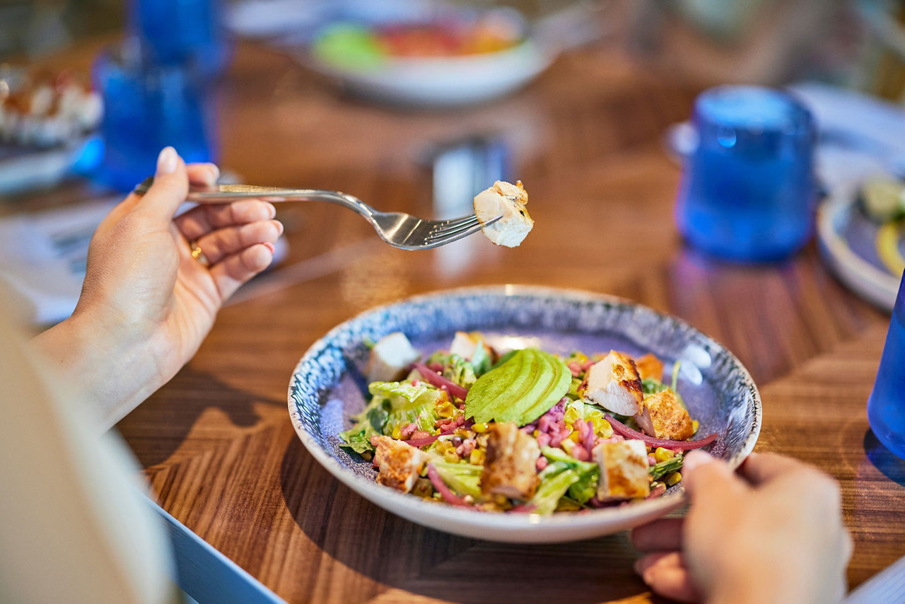 Salad dish served at Pier 7, Surfside