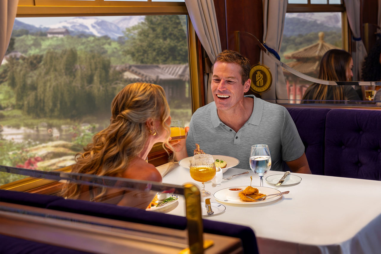 Couple dining at Royal Railway