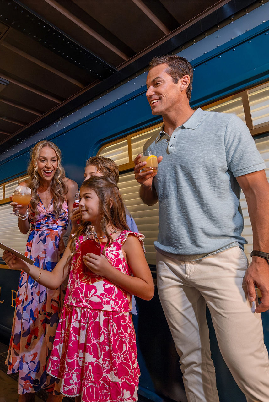 Family entering Royal Railway