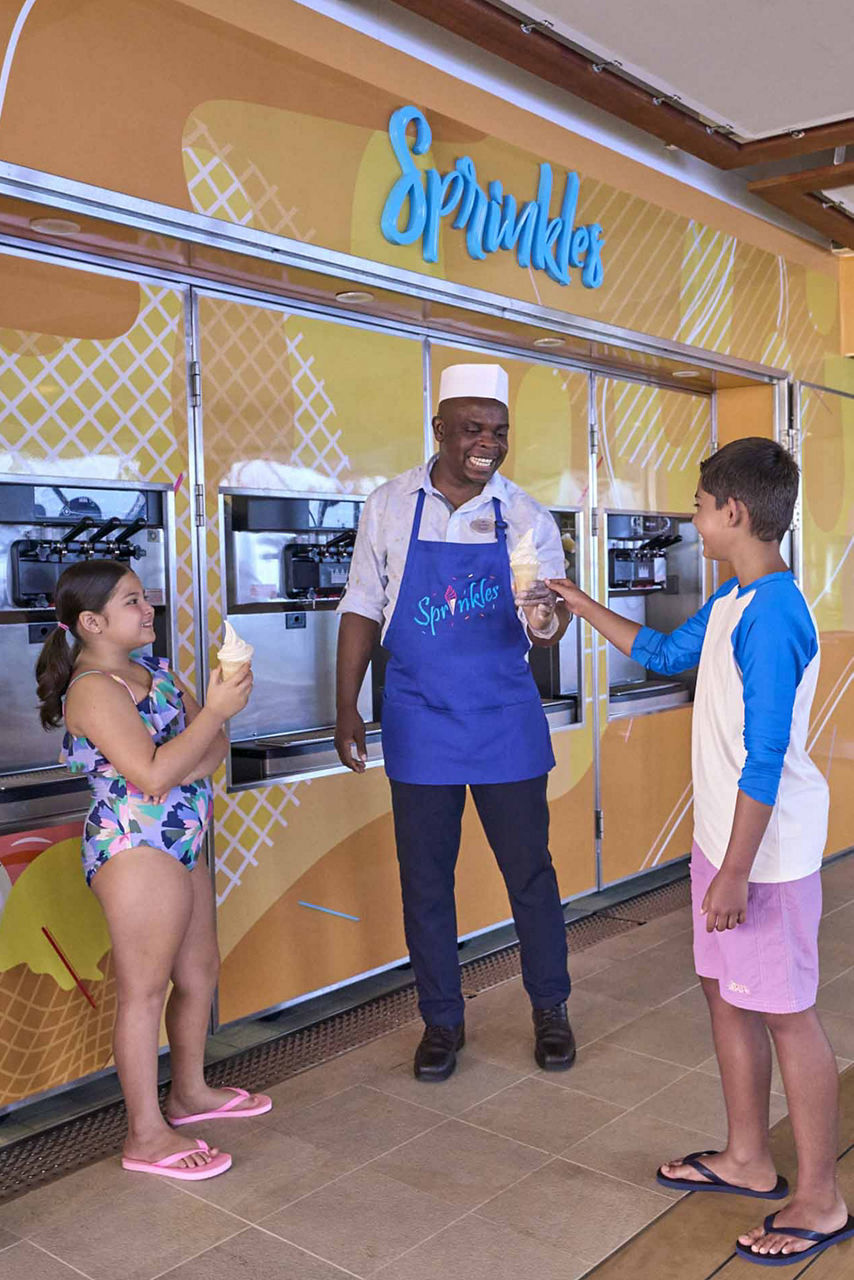 Kids getting ice cream at Sprinkles