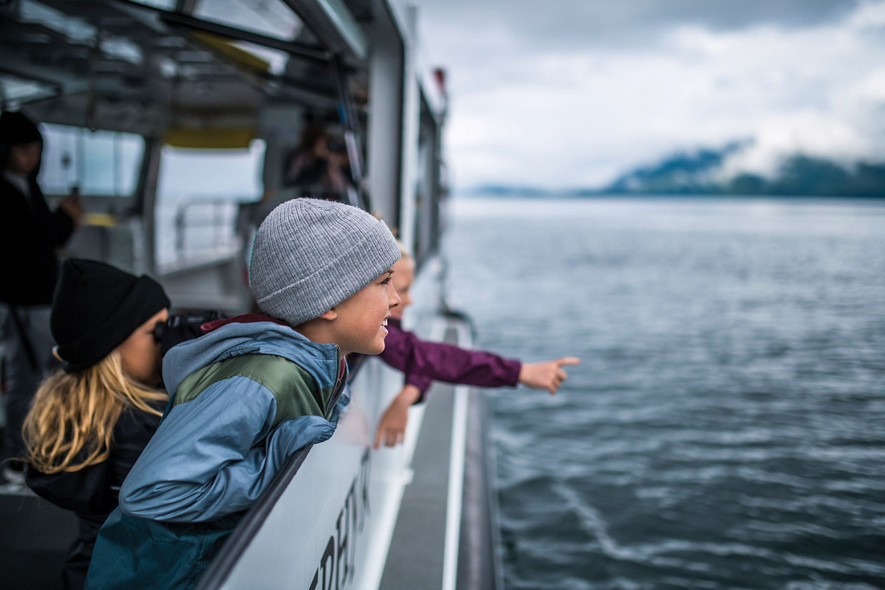 Alaska Juneau Kids Looking to the Ocean