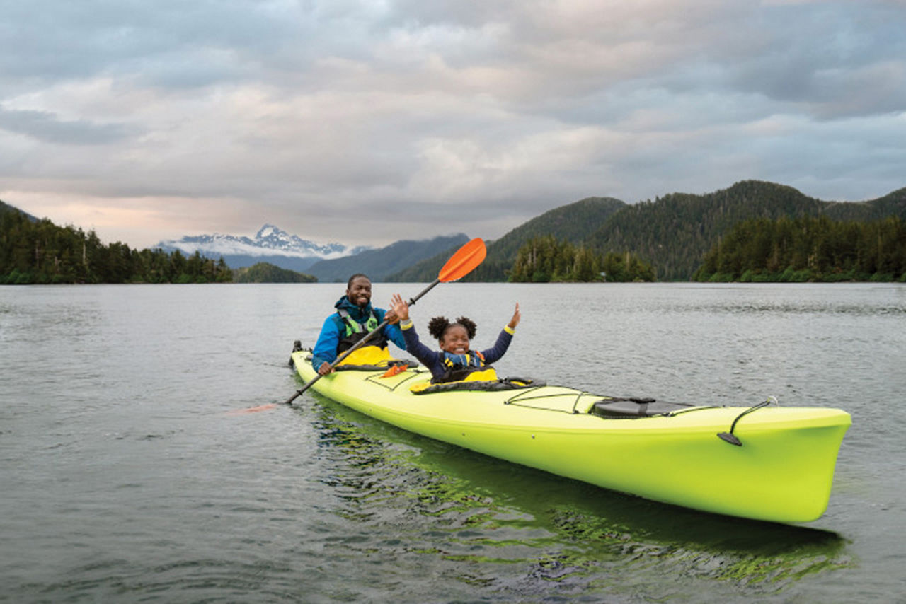 Father and Daughter Kayaking, Sitka, Alaska