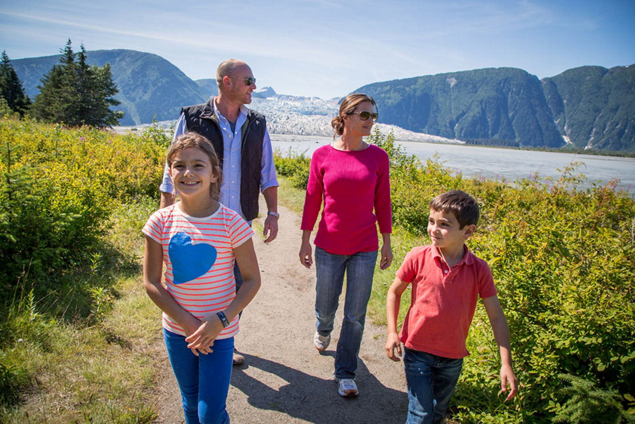 Alaska Family Hiking During Summer