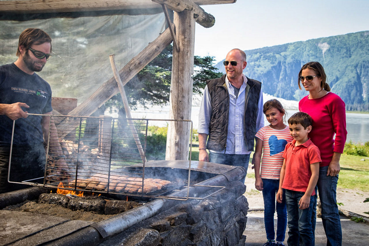 Alaska Juneau Family Enjoying Outdoor Grill 