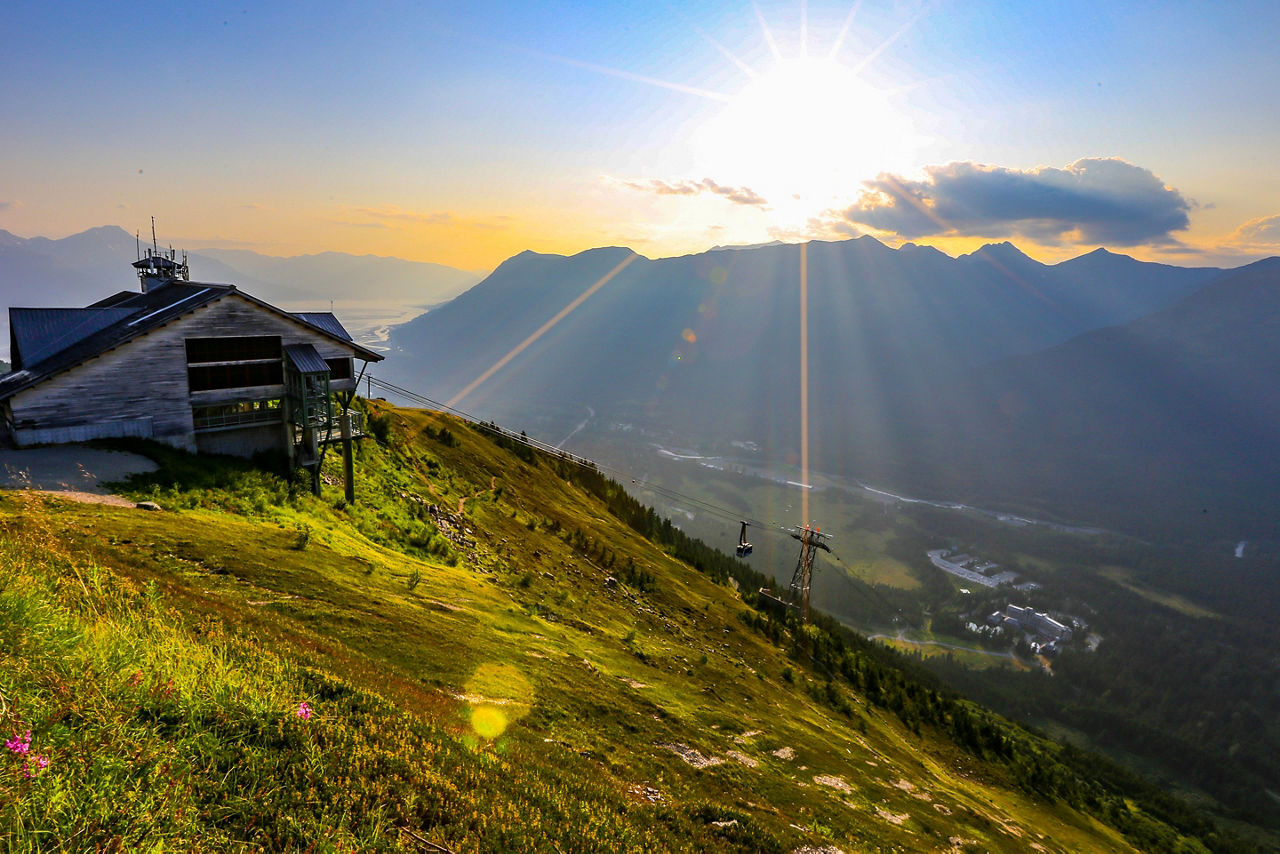 Midnight Sun by a Resort, Alaska, Girwood