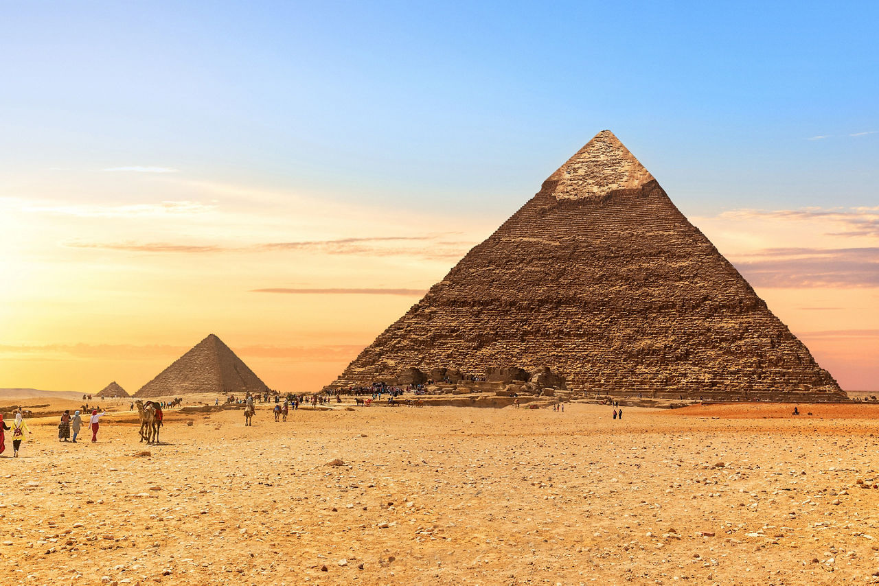 Pyramids of Giza During Sunset, Egypt
