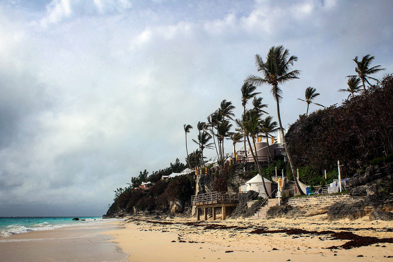 Elbow beach view by cloudy morning, Bermuda