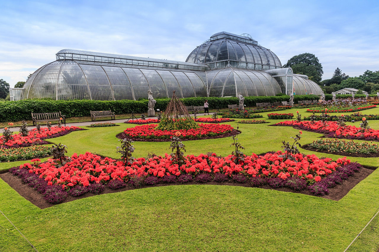 The Kew Gardens, a botanical garden in south-west London.UK