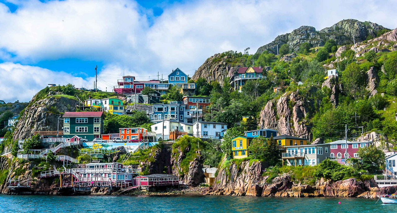Colorful Houses in St.Johns Harbor, Canada