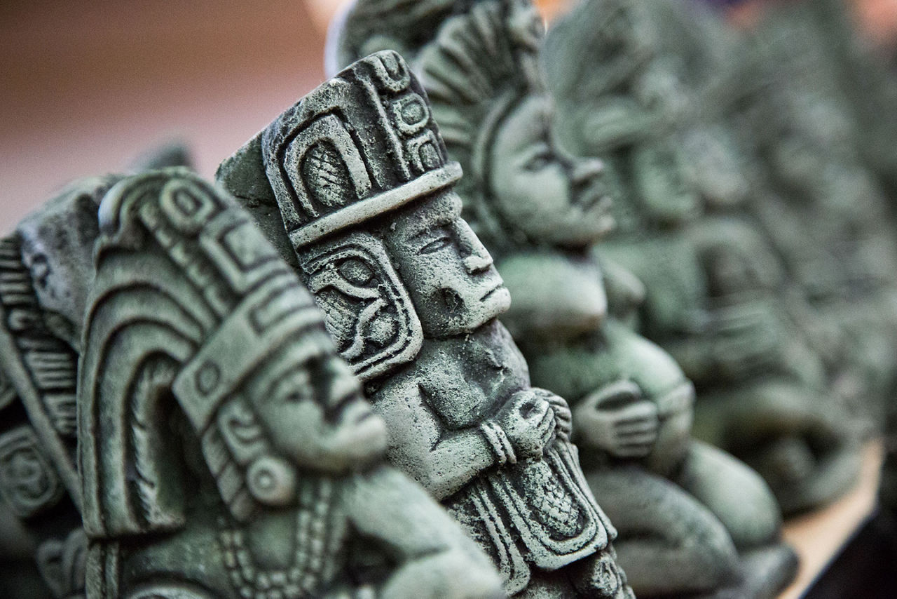 Honduras Roatan Mayan Statues 