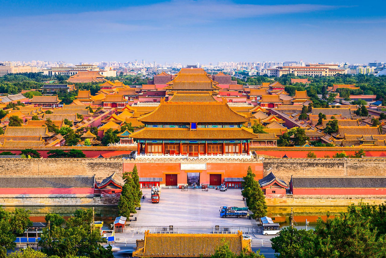 Beijing, China Forbidden City Skyline